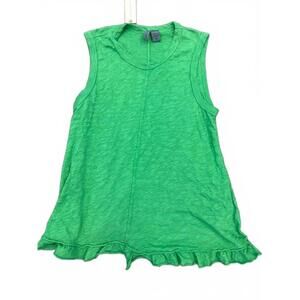 NWT Left Of Center Ruffle Hem Tank Top Kelly Green Anthropologie Size XS